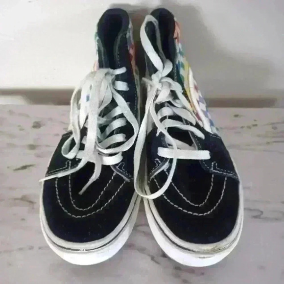 Vans Kids Sneakers - Black and Multicolor Checkered - Picture 3 of 15